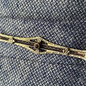 Art Deco 10K White Gold and Ruby Brooch/Tie Pin